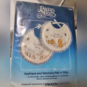 Precious Moments Baby Bibs Needlecraft with Embroidery